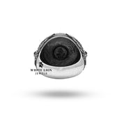 Gothic Virgo Zodiac Silver Ring with Roses