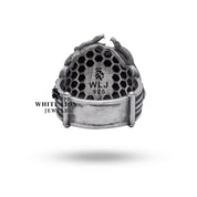 Oxidized Silver Medusa Gorgon Snakes Ring by White Lion Jewels, a unique statement piece for any jewelry collection.