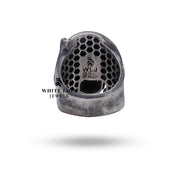 Elegant packaging for the Grim Reaper Gothic Skull Ring, highlighting luxury presentation.