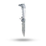 Exquisite Horse Face Katar elegantly displayed, highlighting its stature as a royal collectible.