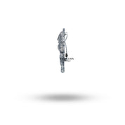 Lord Narasimha Brooch paired with matching oxidized silver jewelry for a cohesive look.