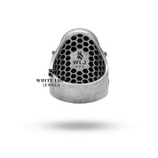 Luxury 925 sterling silver ring with intricate Orc hammer design from Warcraft.