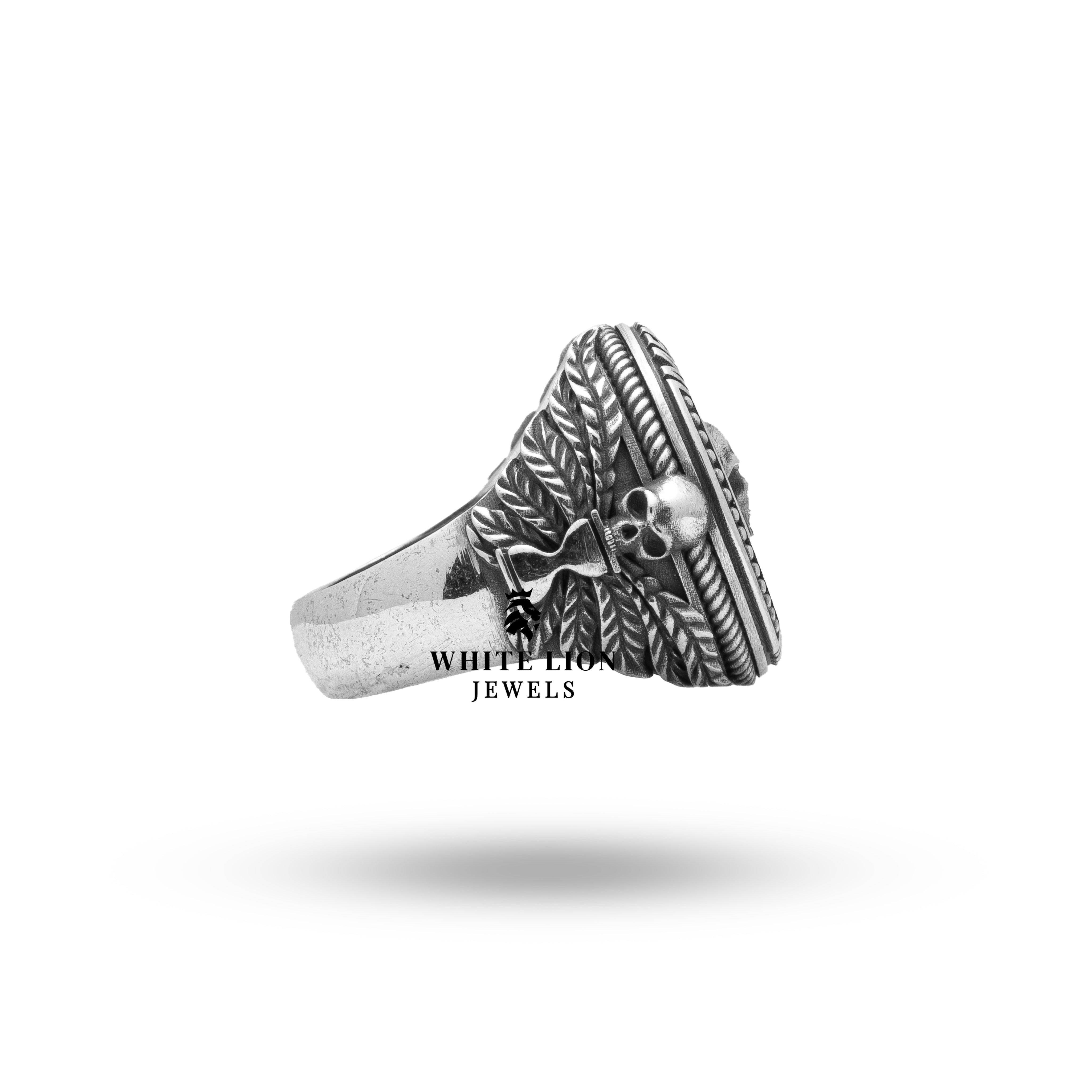 Side view of Gothic Design Sterling Silver Ring