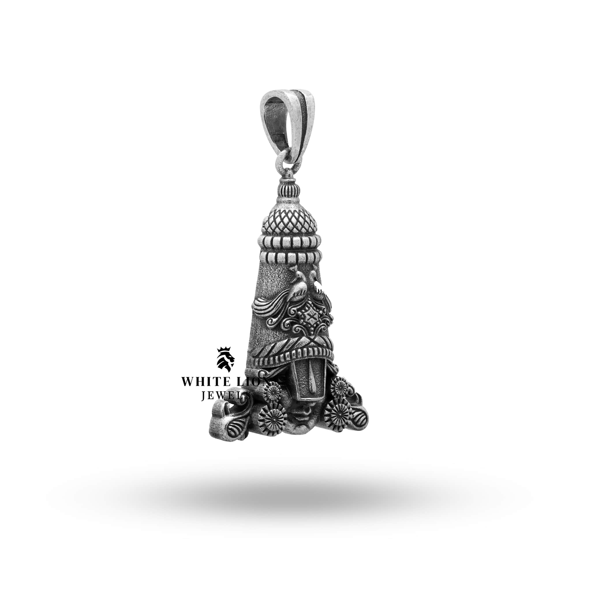 Back view of the Shree Balaji 925 Sterling Silver Pendant highlighting craftsmanship and detailing