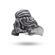 Unique gentlemen's gothic skull ring made from 925 sterling silver