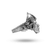 Unique Oxidized Silver Ring with Gorgon Snake Motif