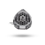 Full set display of Compass Skull 925 Sterling Silver Ring emphasizing its bold and distinctive design.