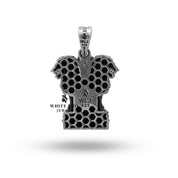 Model wearing Ashok Stambh Lion Pendant, showcasing its versatility in styling