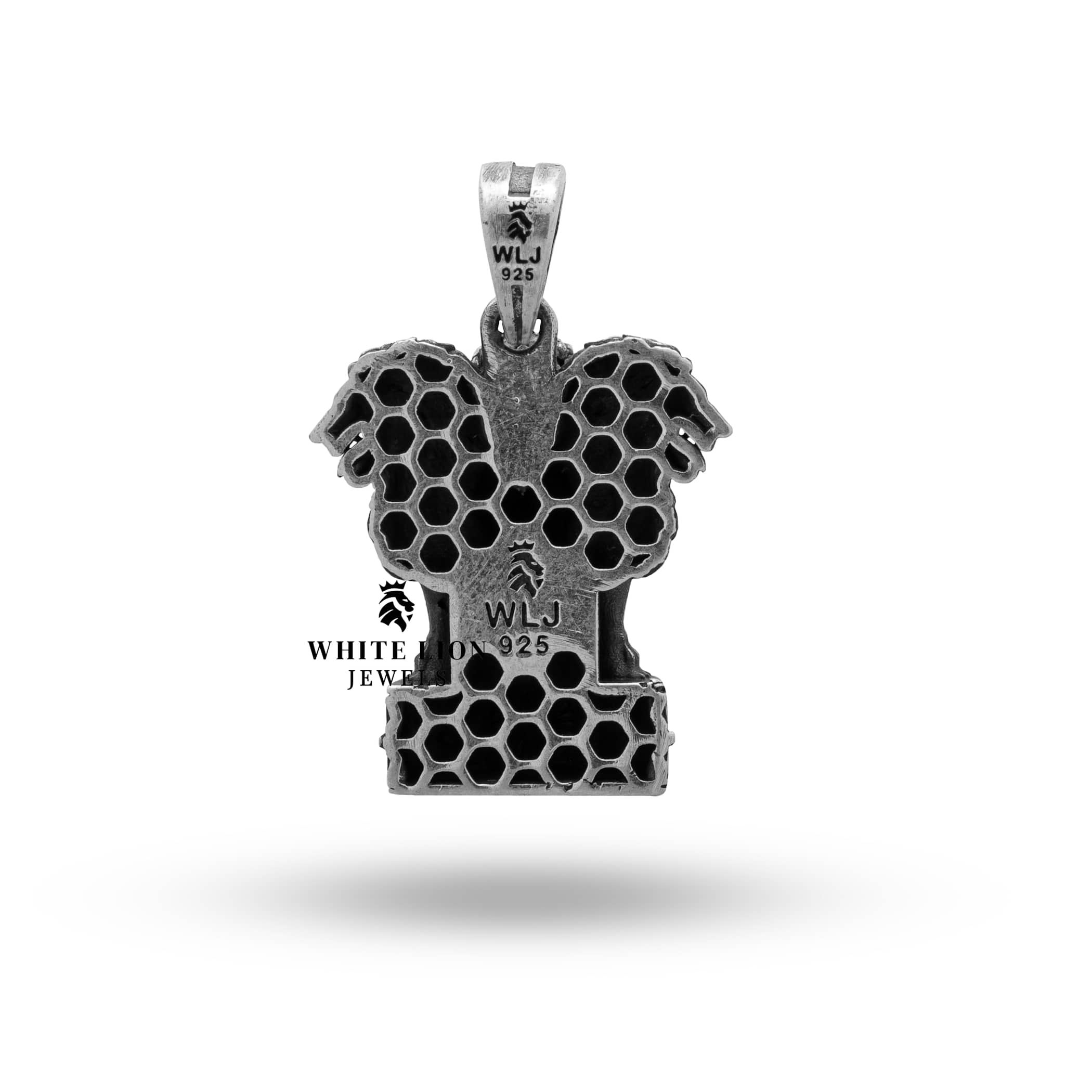 Model wearing Ashok Stambh Lion Pendant, showcasing its versatility in styling