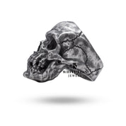 Wearing the Closed Jaw Crack Gothic Skull Head 925 Silver Ring