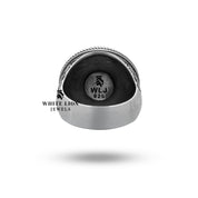 Handcrafted Silver Ring with Viking Compass and Magic Skull pattern, Unique Luxury Design.