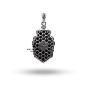 Lifestyle image of Calm Lion King Crown Jungle Animal Pendant worn, demonstrating elegance and style.