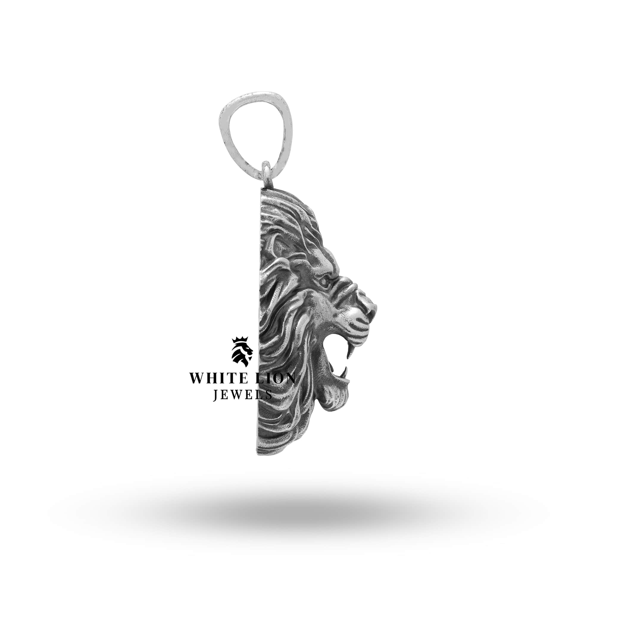 Model wearing the Lion King Sterling Silver Pendant, highlighting its regal appeal.