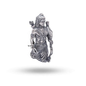 Side profile of handcrafted Lord Shree Rama 925 Sterling Silver Brooch