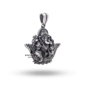 Close-Up of Lotus Ganesha Pendant Showing Intricate Handcrafted Details