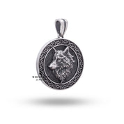 Close-up of Dog Wolf Animal Pendant showcasing intricate design and texture