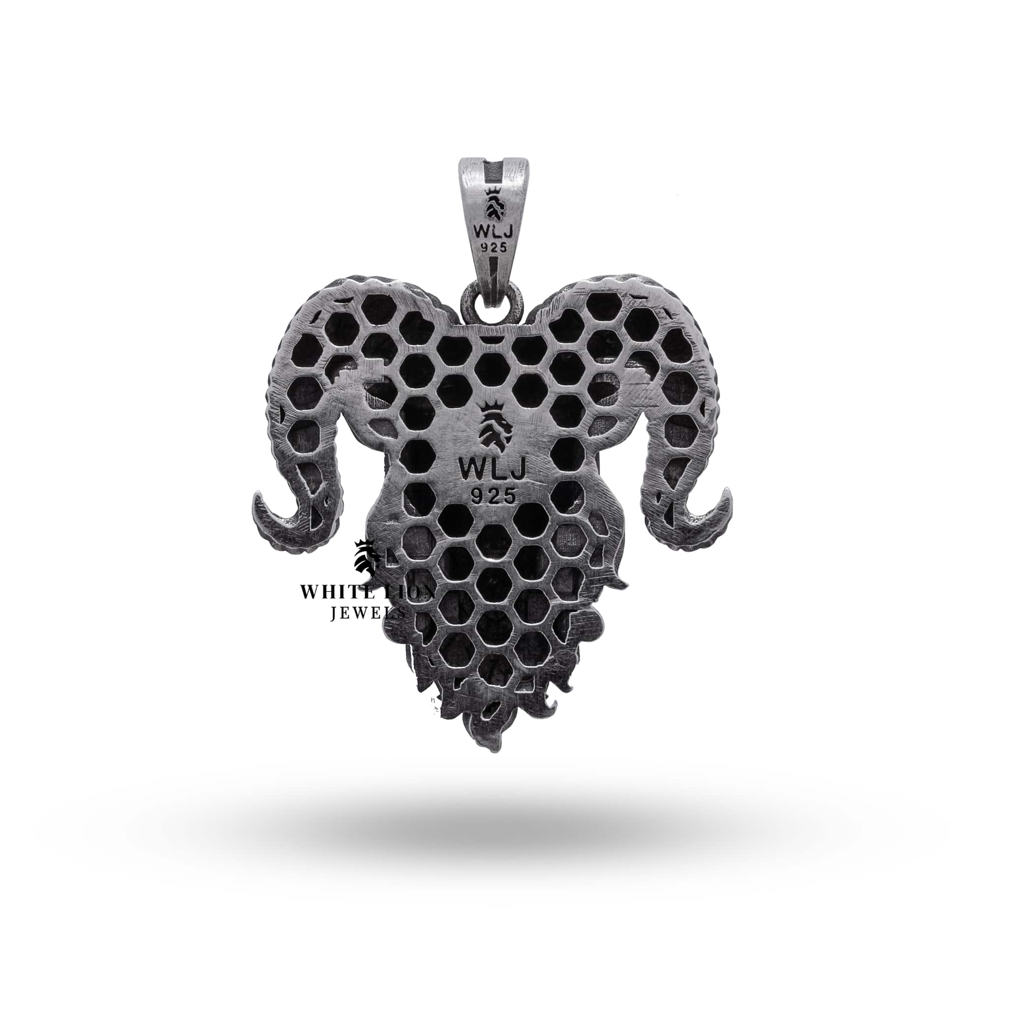 Intricate Ram Head Design 925 Silver Pendant, Perfect for Zodiac Lovers