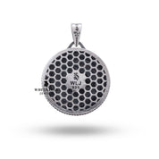 Worn view of Memento Mori Leo Sign Lion Pendant for styling inspiration and scale.