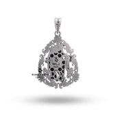 Detailed Silver Pendant of Lord Krishna and Radha, Perfect Devotional Gift in Oxidized Silver