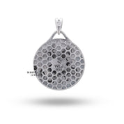Back view of the St George 925 Sterling Silver Round Pendant, displaying its sterling silver purity and clear protective coating.