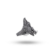 Detailed craftsmanship of the Wild Boar Pig 925 Sterling Silver ring.