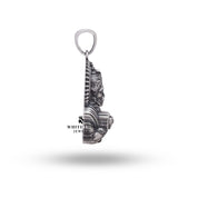 Back view of the 925 Sterling Silver Hanuman Pendant, featuring a polished finish and spiritual symbolism.