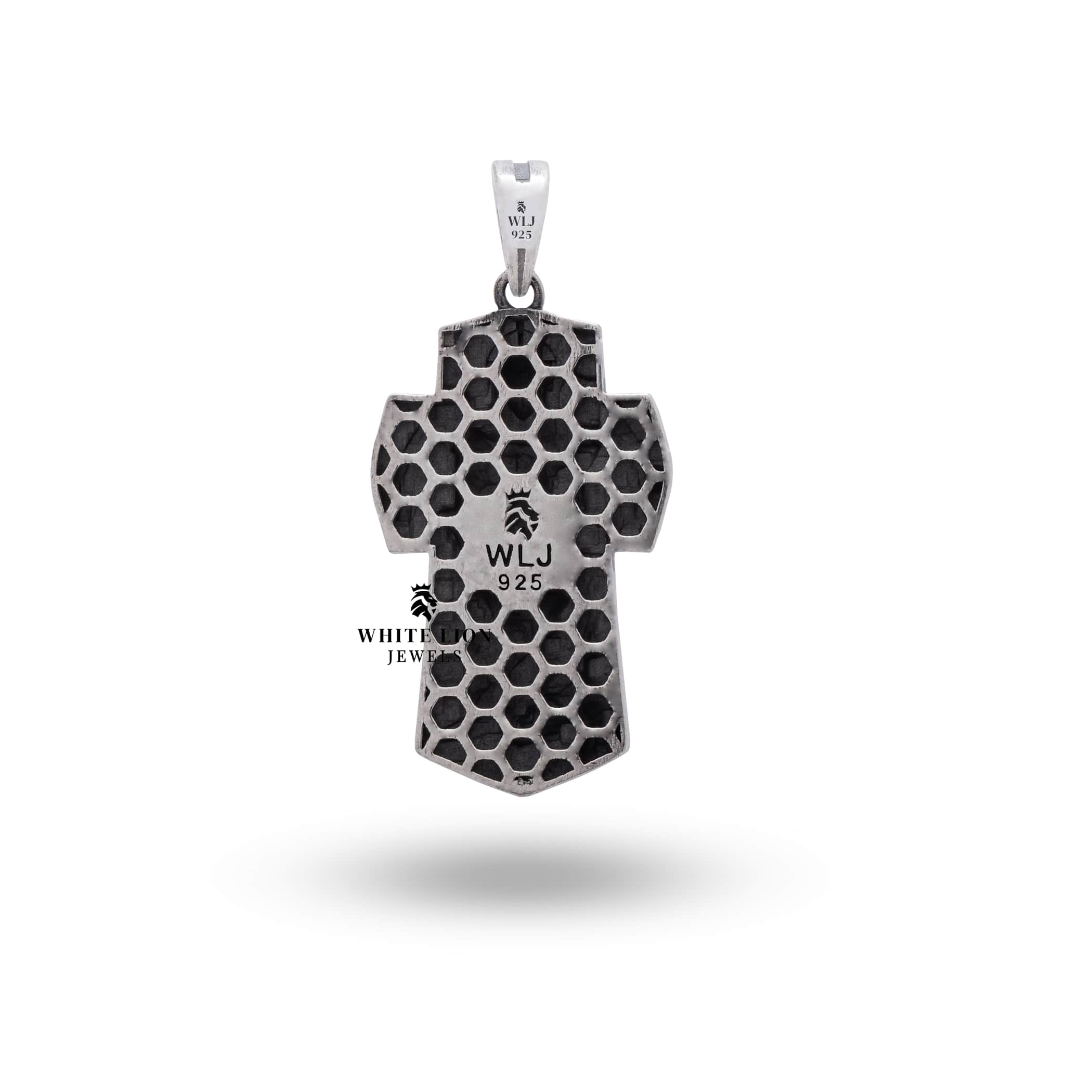 Elegant St Michael Archangel Pendant in Sterling Silver, featuring a detailed cross design with clear protective coating.