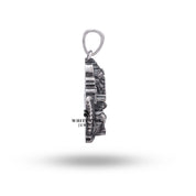 Elegant Lotus Ganesha Pendant in Oxidized Silver for Spiritual Wear