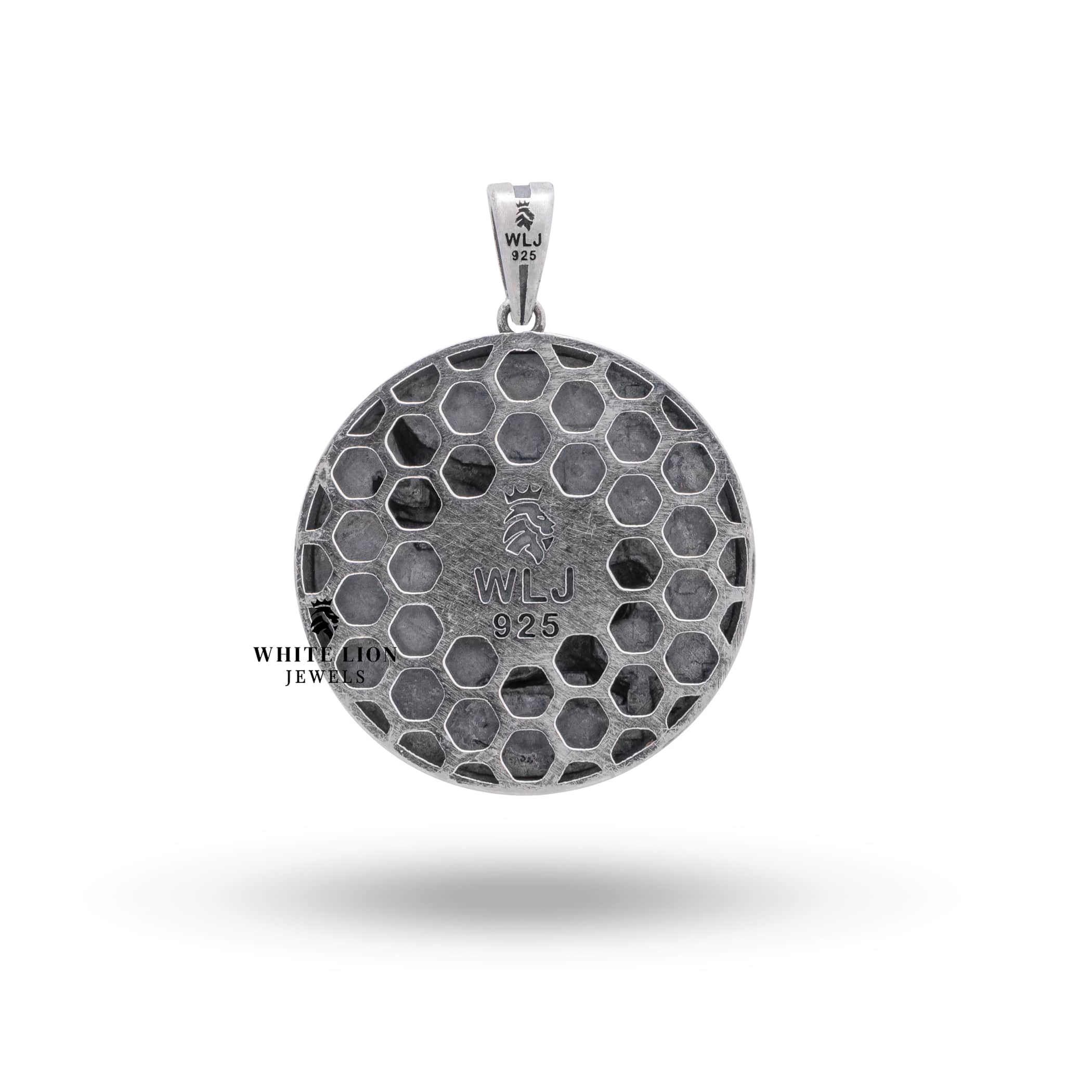 Lifestyle image of the Flying Eagle King Bird Pendant in 925 Sterling Silver, worn as a statement piece for a bold fashion look.