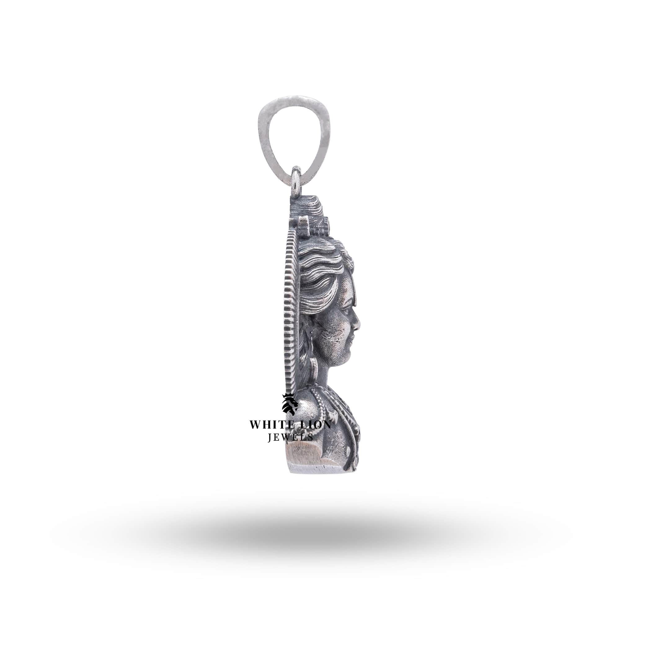 Artisanal craftsmanship in Sterling Silver, Lord Shree Rama Pendant with oxidized finish, perfect for spiritual events.