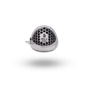 Detail view of intricate design on Sun Half Moon Skull 925 Sterling Silver Ring, handcrafted in 925 sterling silver