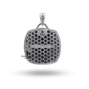 Back view of Anubis Scale Square Egyptian 925 Sterling Silver Pendant with clear protective coating.