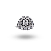 Garnet stone sterling silver ring with clear protective coating and nickel-free features.