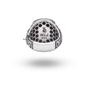 Back view of St George 925 Sterling Silver Ring displaying its smooth finish and durable construction.