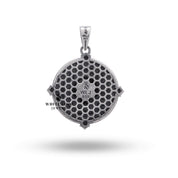 Close-up detail of Lily Skull 925 Sterling Silver Pendant, highlighting the artisanal craftsmanship.