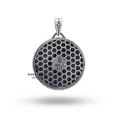 Artisanal Zodiac Pendant in Sterling Silver featuring Sagittarius Bow and Memento Mori, unique design by White Lion Jewels