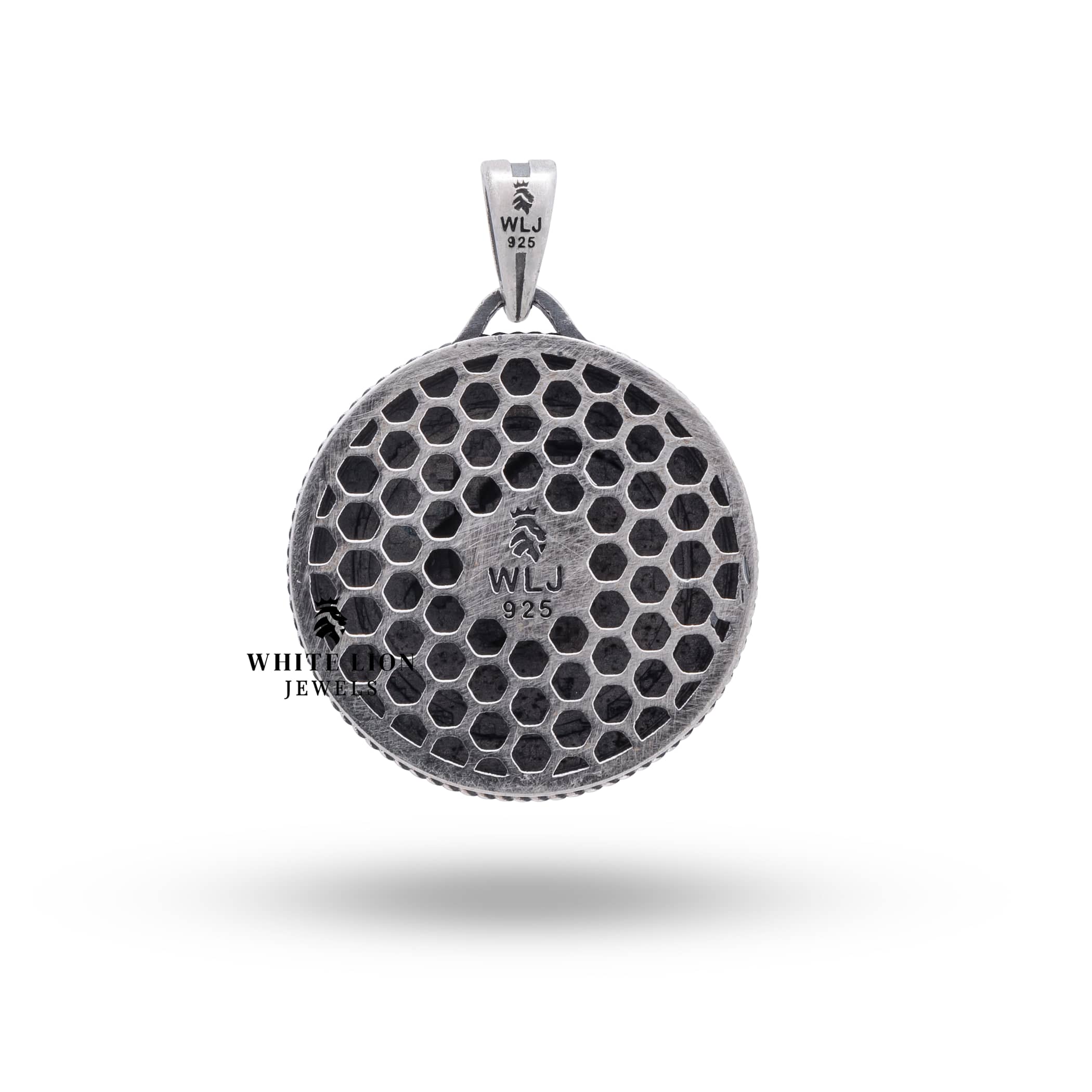 Artisanal Zodiac Pendant in Sterling Silver featuring Sagittarius Bow and Memento Mori, unique design by White Lion Jewels