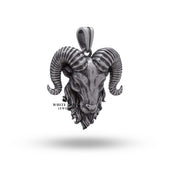 Oxidized Silver Pendant featuring Ram Head Design for Capricorns