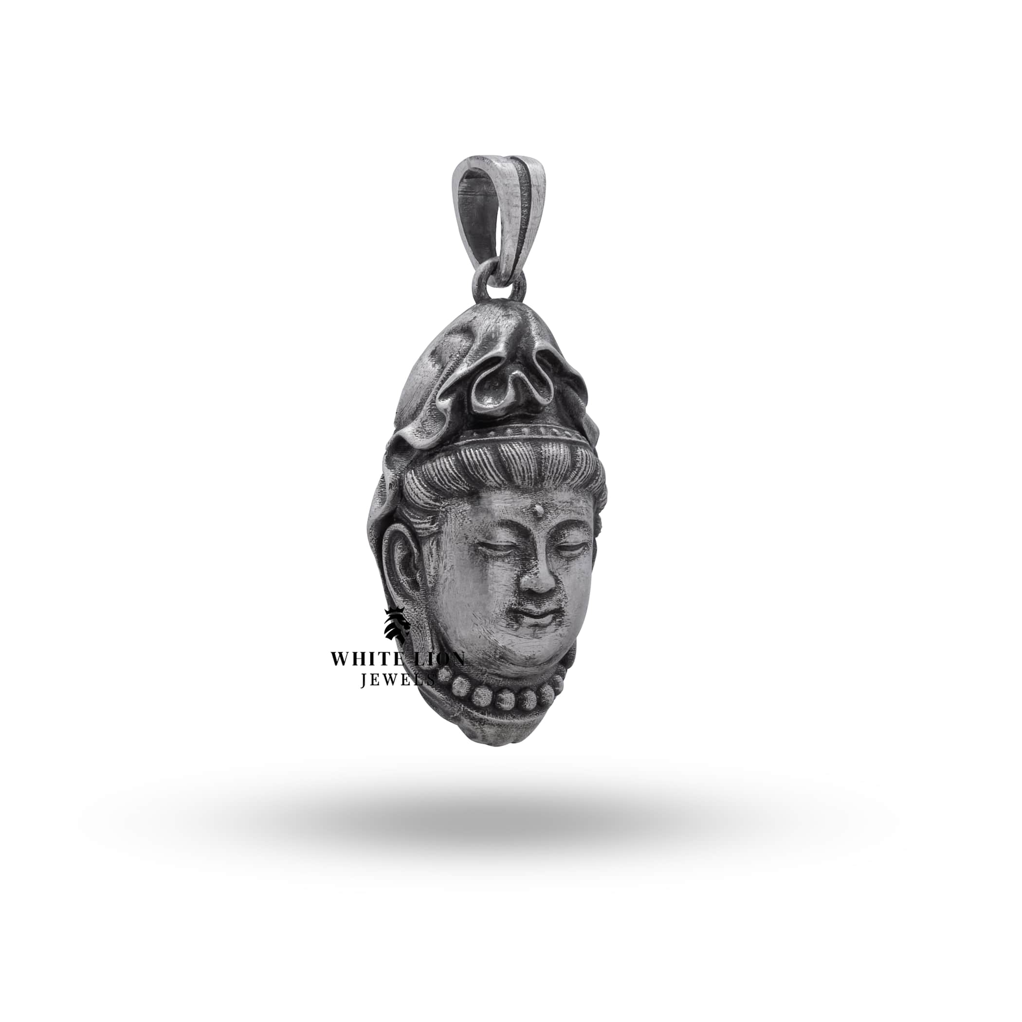 Handcrafted Oxidized Silver Buddha Pendant showcasing exquisite detail, perfect for spirituality lovers