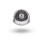 Oxidized Silver Skull Ring in claw style from White Lion Jewels for gothic and punk aesthetics