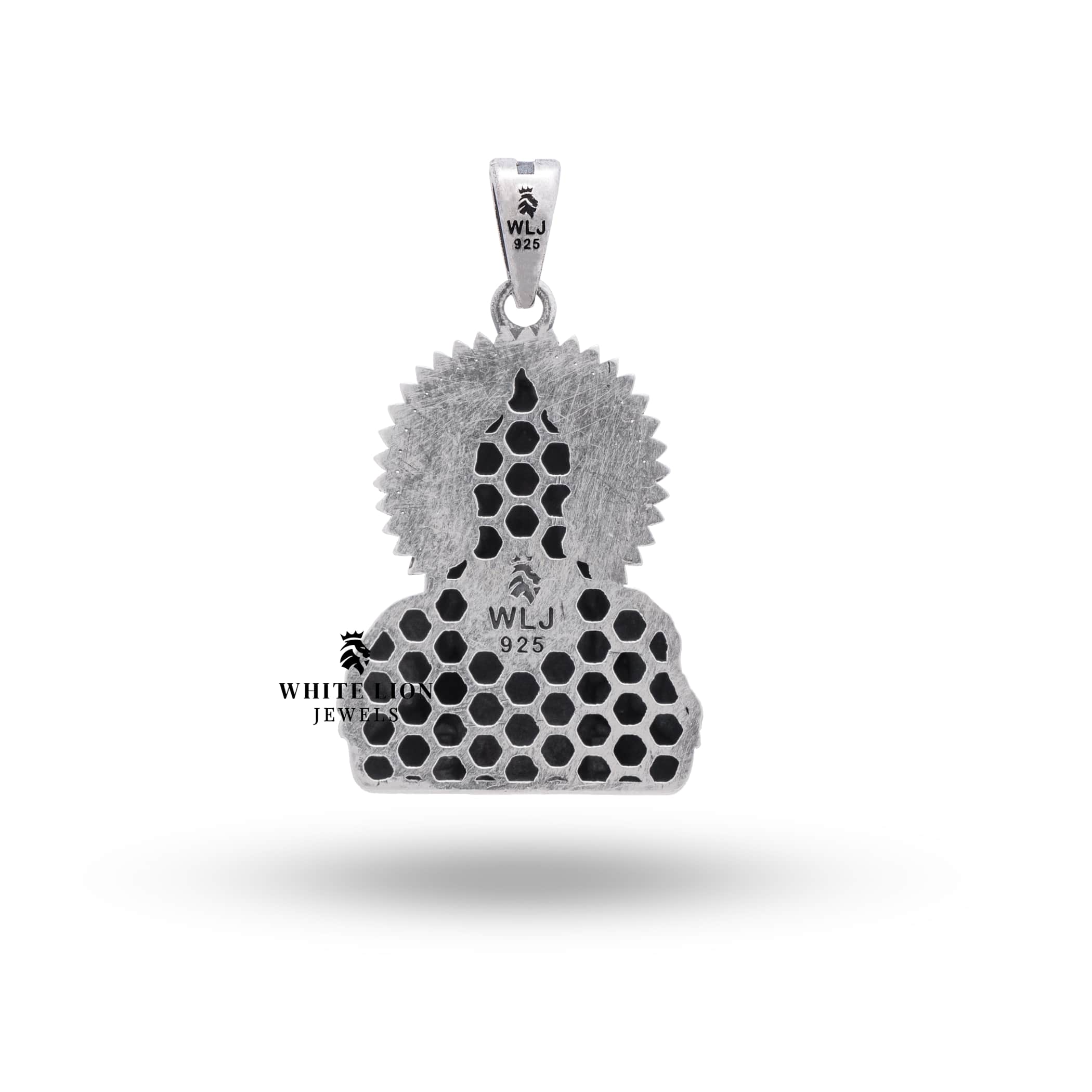 The White Lion Jewels Hanuman Pendant elegantly displayed, combining luxury with spiritual protection.