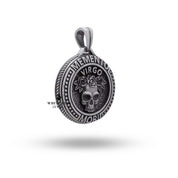 Detailed view of the intricate Virgo flower design on the 925 Sterling Silver pendant