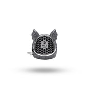 Wild Boar Pig 925 Sterling Silver ring worn on hand showing its rugged elegance.