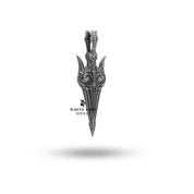 Back view of Spear of the God Sword 925 Sterling Silver Pendant featuring smooth craftsmanship