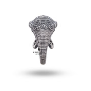 Luxury elephant motif ring crafted in 925 sterling silver with a protective coating, designed for a bold statement.