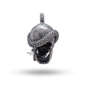 Unique Gothic style pendant in sterling silver with serpent motif