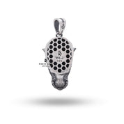 Luxury African Rhino Head Pendant by White Lion Jewels in oxidized silver
