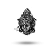 Back view of 925 Silver Brooch of Goddess Durga Mahadevi highlighting clasp and structure.
