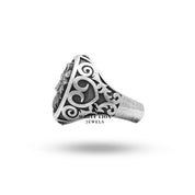 Nickel Free Sterling Silver Warlock Ring with Animal Motifs