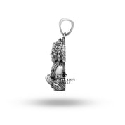 Luxury packaging of Panchmukhi Hanuman silver pendant by White Lion Jewels, showcasing premium craftsmanship.